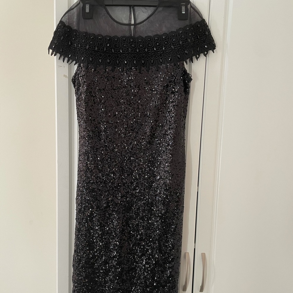 Black sequins dress for wedding evening party